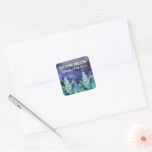 Under The Stars Wedding Favour Stickers (Envelope)