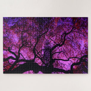 Under The Tree In Pink and Purple Jigsaw Puzzle