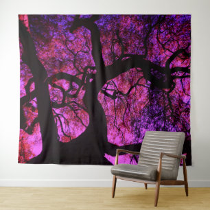 Under the Tree in Pink / Purple Tapestry