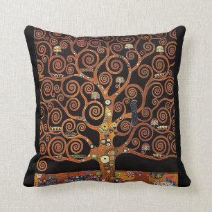 Under the Tree of Life, Gustav Klimt, Throw Pillow