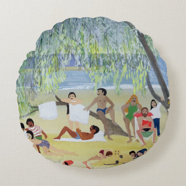 Under the Tree or A Shady Place 1991 Round Cushion (Front)