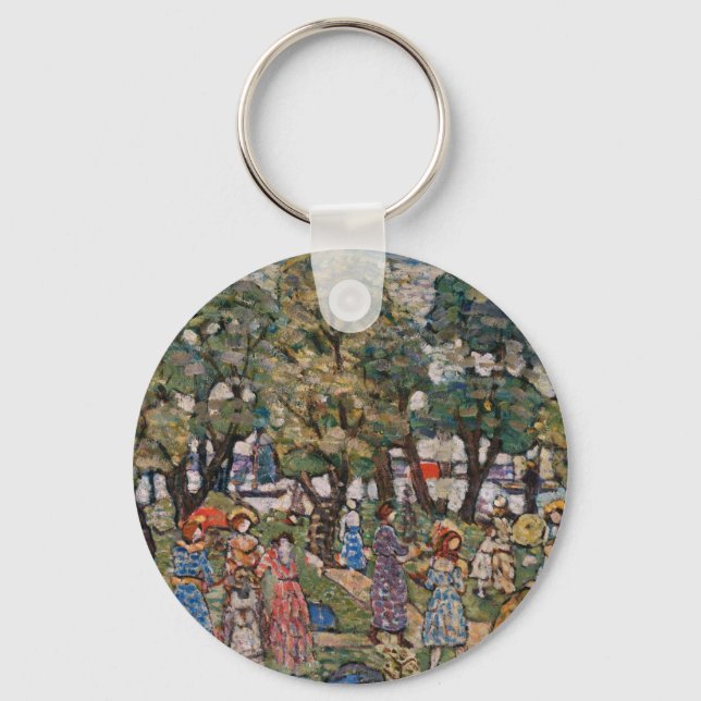 Under the Trees by Maurice Prendergast, Fine Art Key Ring (Front)