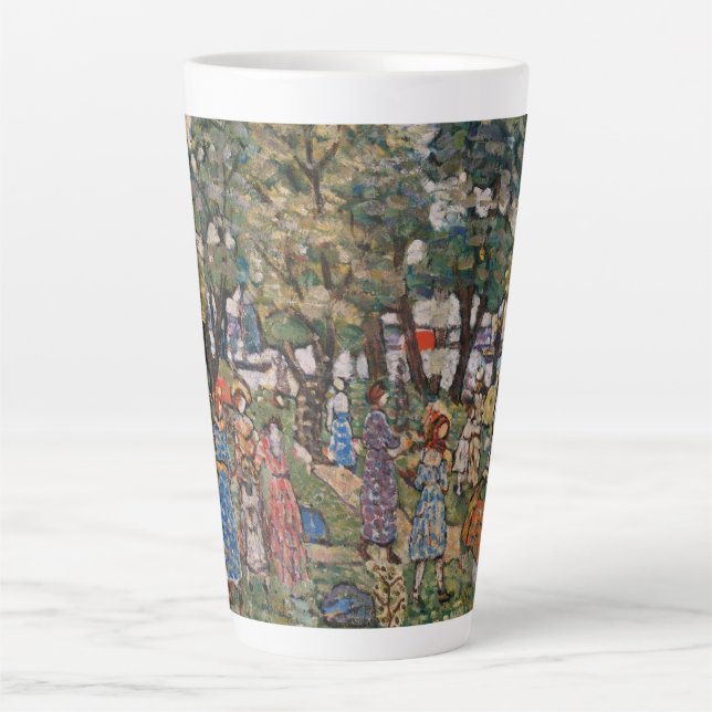 Under the Trees by Maurice Prendergast, Fine Art Latte Mug (Front)