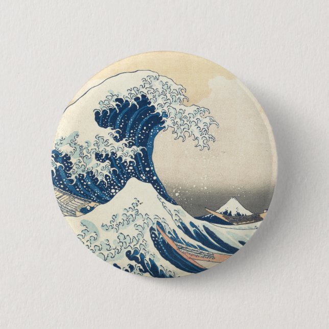 Under the Wave off Kanagawa 6 Cm Round Badge (Front)