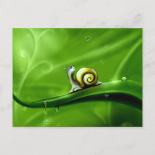 UNDER THE WEATHER (cute snail) ! Postcard