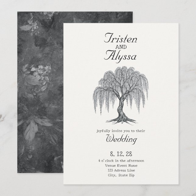 Under the Willow Wedding Invitation (Front/Back)