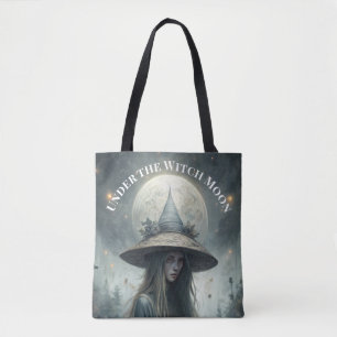 Under the Witch Moon – Gothic Young Witch Tote Bag