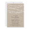 Under Twinkle Lights on Burlap Rehearsal Dinner
