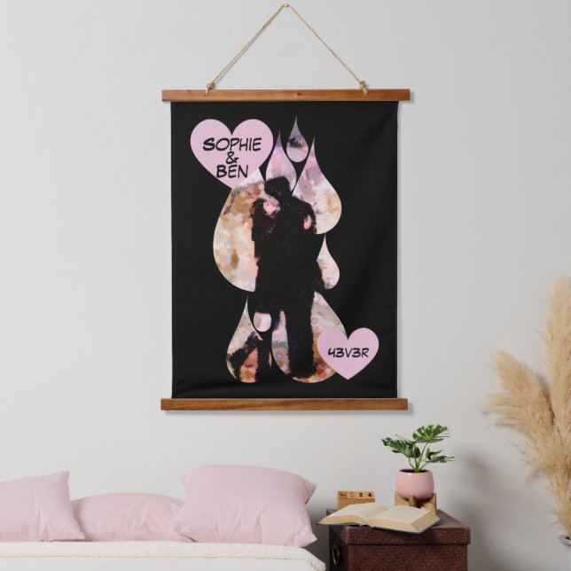Under Umbrella: Romantic Couple Kissing in Rain Hanging Tapestry (Bedroom)
