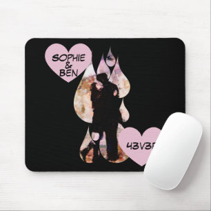 Under Umbrella: Romantic Couple Kissing in Rain Mouse Mat