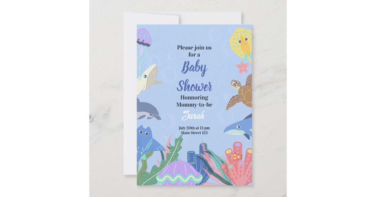 Under Water Baby Shower Invitation Zazzle