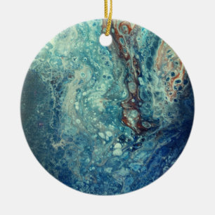 Under Water Majesty Acrylic Abstract Painting Ceramic Tree Decoration