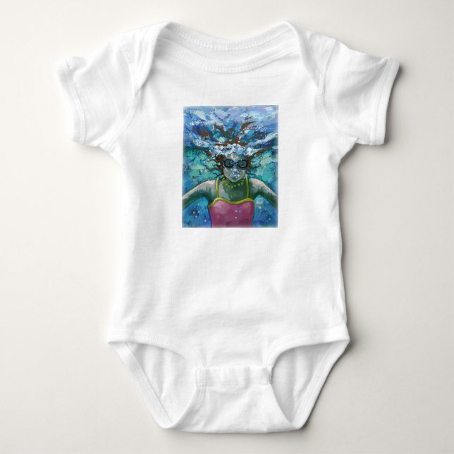 Under Water Swim Baby Bodysuit (Front)
