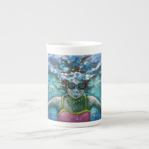 Under Water Swim Bone China Mug