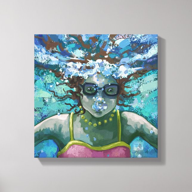 Under Water Swim Canvas Print (Front)