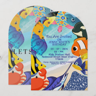 Under Water Themed Fish Invitation