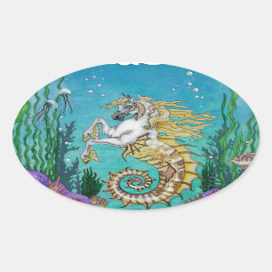 Under WaterHorse Oval Sticker
