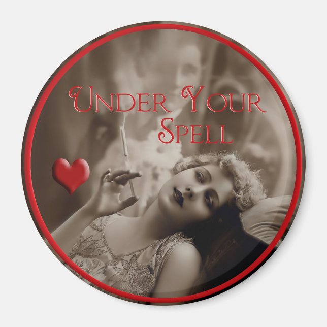 Under Your Spell Vintage Valentine Magnet (Front)
