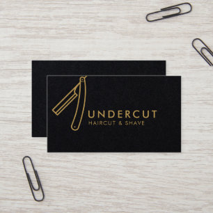 Undercut Barber Razor Logo Business Card