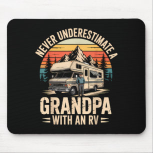 Underestimate a grandpa with an rv camping camper mouse mat