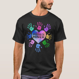 Underground Coal Miner Hand Heart T-Shirt