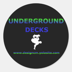 underground decks classic round sticker