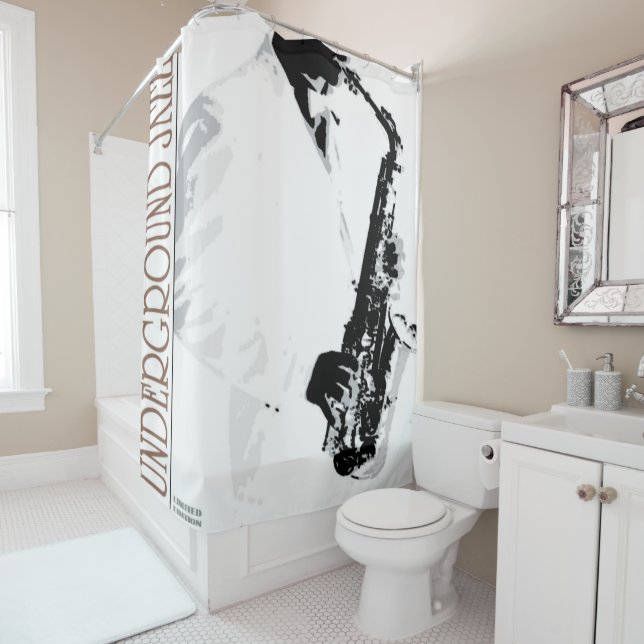 Underground Jazz Shower Curtain (In Situ)