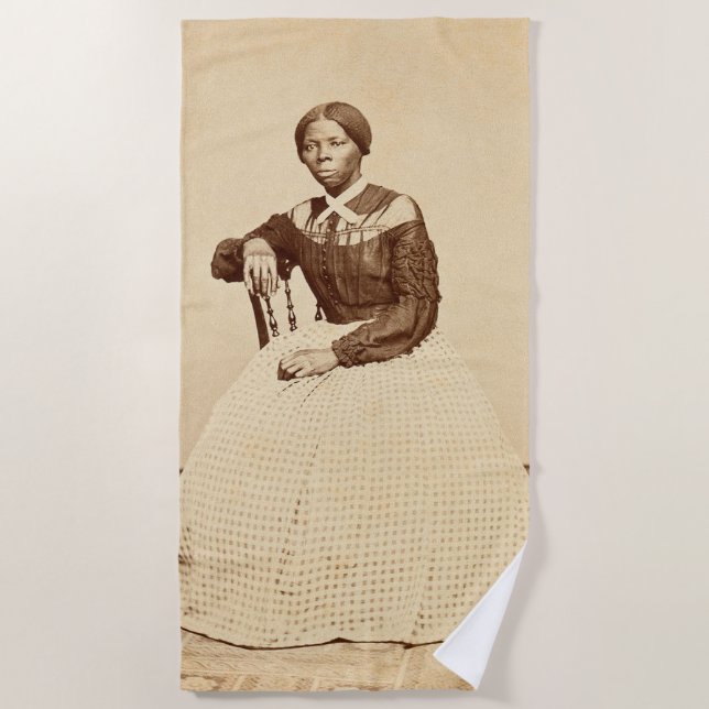 Underground Railroad Abolitionist Harriet Tubman  Beach Towel (Front)