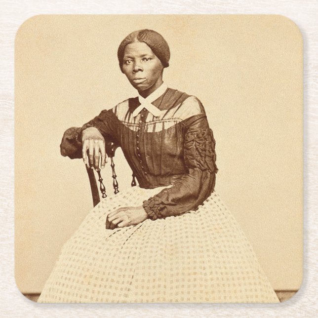 Underground Railroad Abolitionist Harriet Tubman  Square Paper Coaster (Front)