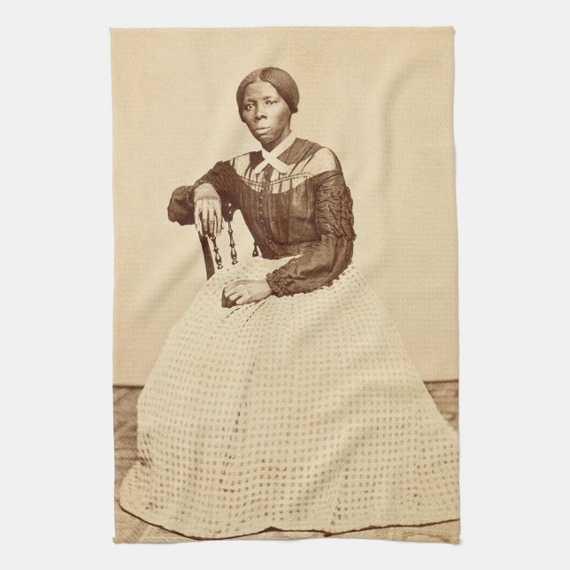Underground Railroad Abolitionist Harriet Tubman  Tea Towel (Vertical)
