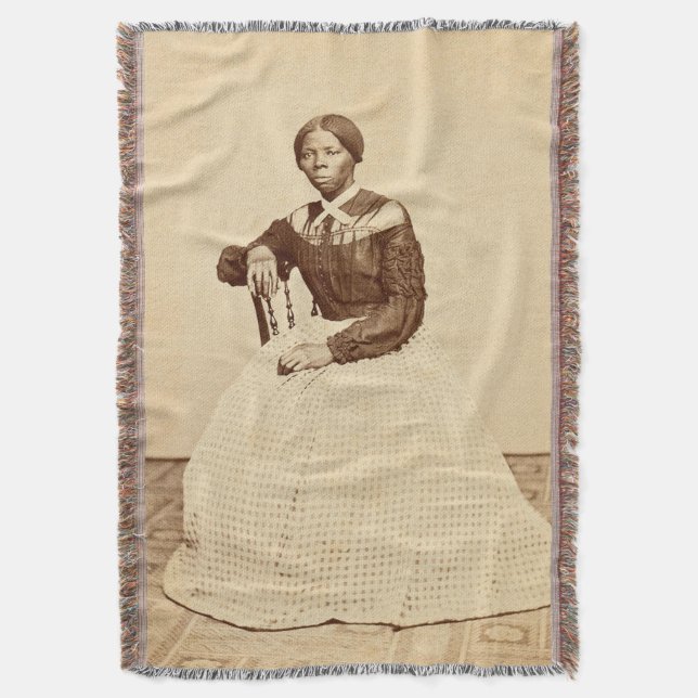 Underground Railroad Abolitionist Harriet Tubman  Throw Blanket (Front Vertical)