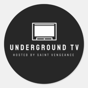 UNDERGROUND TV CLASSIC ROUND STICKER