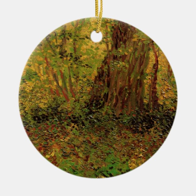 Undergrowth by Vincent van Gogh Ceramic Tree Decoration (Front)