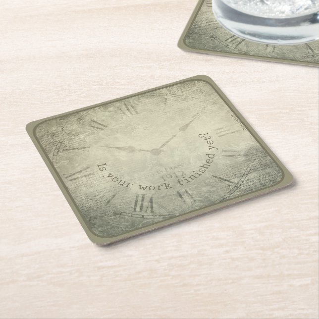 Underlägg — Reminder Square Paper Coaster (Angled)