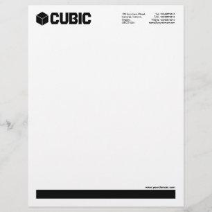Underlined (Cube Logo) - Black Custom Letterhead