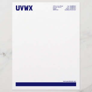 Underlined - Deep Navy Blue Custom Letterhead