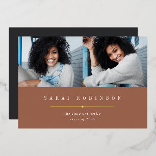 Underlined Foil   Photo Graduation Announcement