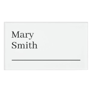 Underlined Minimalist Modern Name Tag