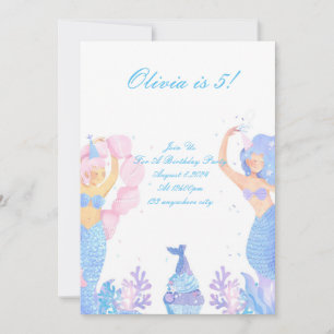 undern the sea mermaid birthday invitation