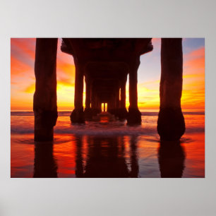 Underneath Manhattan Beach Pier Poster