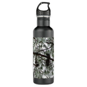 Underneath the Snow Covered Pine Tree Winter Photo 710 Ml Water Bottle