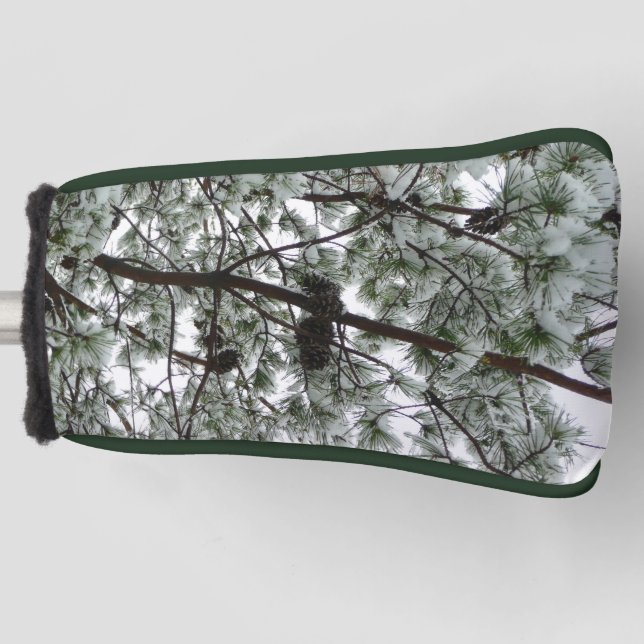 Underneath the Snow Covered Pine Tree Winter Photo Golf Head Cover (Front)