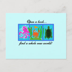 Undersea Adventure Open a Book Postcard