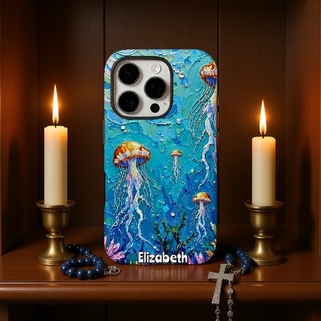 Undersea Ballet: Jellyfish in a Vibrant Sea Case-Mate iPhone Case (Creator Uploaded)