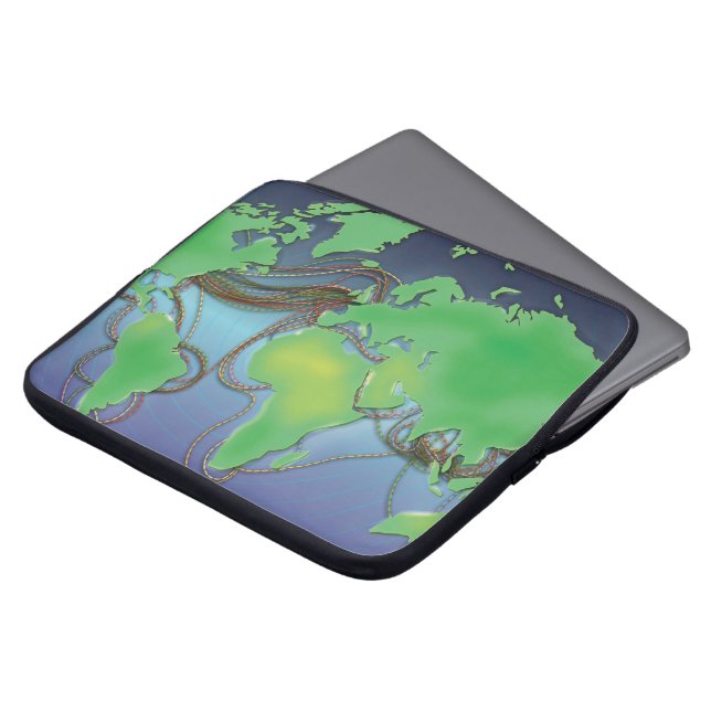 UnderSea Communication wires Laptop Sleeve (Front Top)