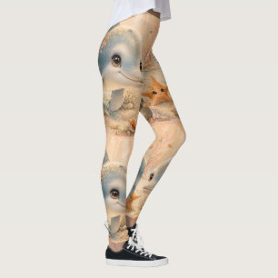 Undersea Friendship– Dolphin and Starfish (2) Leggings
