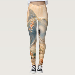 Undersea Friendship– Dolphin and Starfish Leggings
