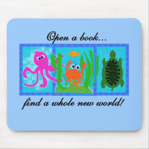 Undersea Open a Book Tshirts and Gifts Mouse Mat