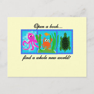 Undersea Open a Book Tshirts and Gifts Postcard