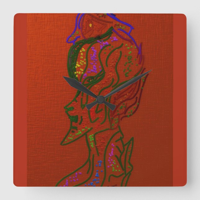 Undersea Plant Life Square Wall Clock (Front)